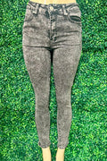 Acid Wash Skinny Jeans - Black AWESOME CONCEPT INC