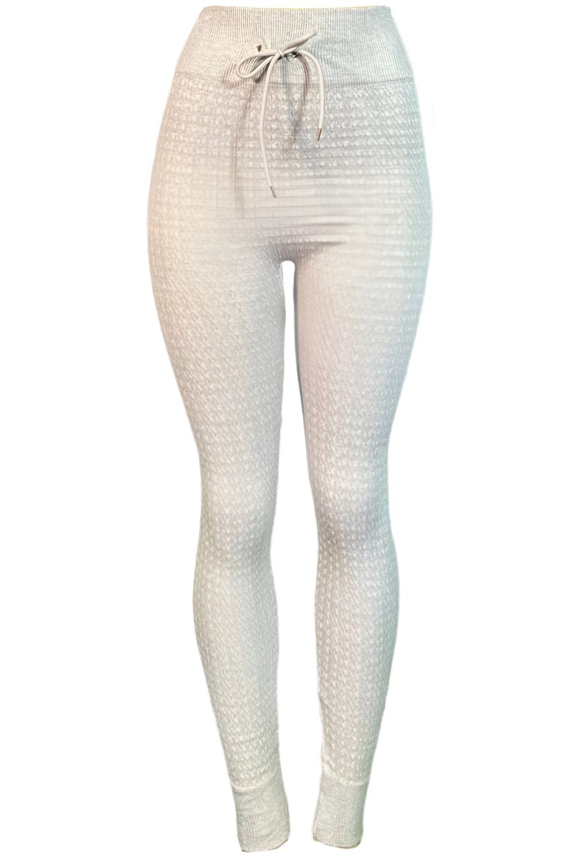 High Rise Tie-Up Knit Leggings EHL IMPORTS