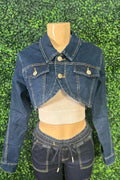 Bolero Denim Jacket - Dark Denim AWESOME CONCEPT INC