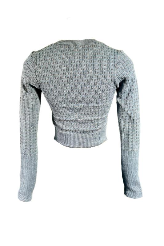 Long Sleeve V-Neck Sweater Top EHL IMPORTS