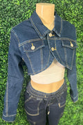 Bolero Denim Jacket - Dark Denim AWESOME CONCEPT INC