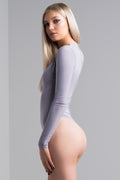 Deep V-Neck Long Sleeve Bodysuit LETS GO APPAREL