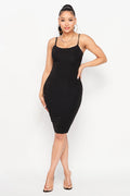 Spaghetti Strap Knee Length Bodycon Dresses LETS GO APPAREL