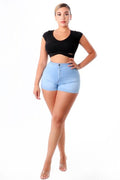 High Rise Light Disco Denim Shorts - OLD JC & JQ INC