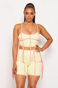 Back Zip Crop Top and Bermuda Shorts Set MISS 8 INC