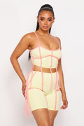 Back Zip Crop Top and Bermuda Shorts Set MISS 8 INC