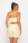 Back Zip Crop Top and Bermuda Shorts Set MISS 8 INC