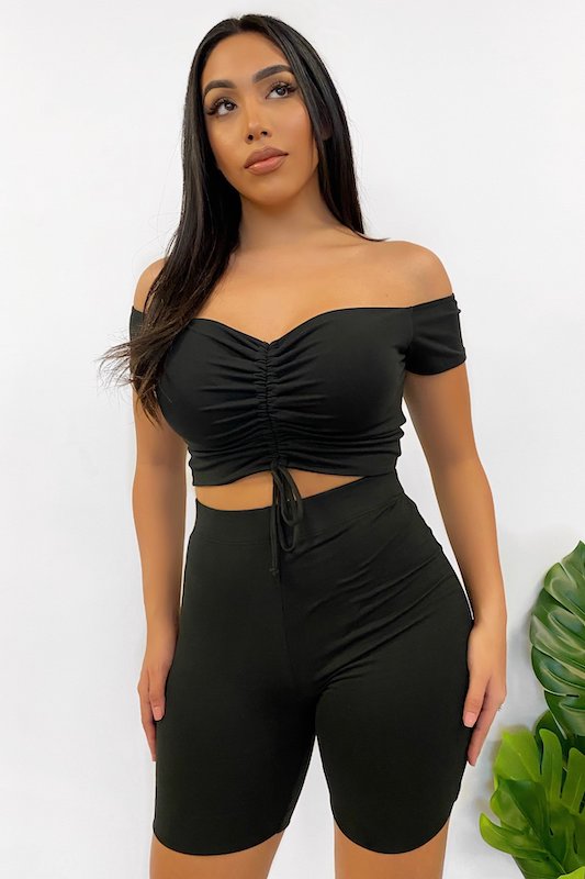 Biker Short and Ruched Top Set LA SEDUCTION